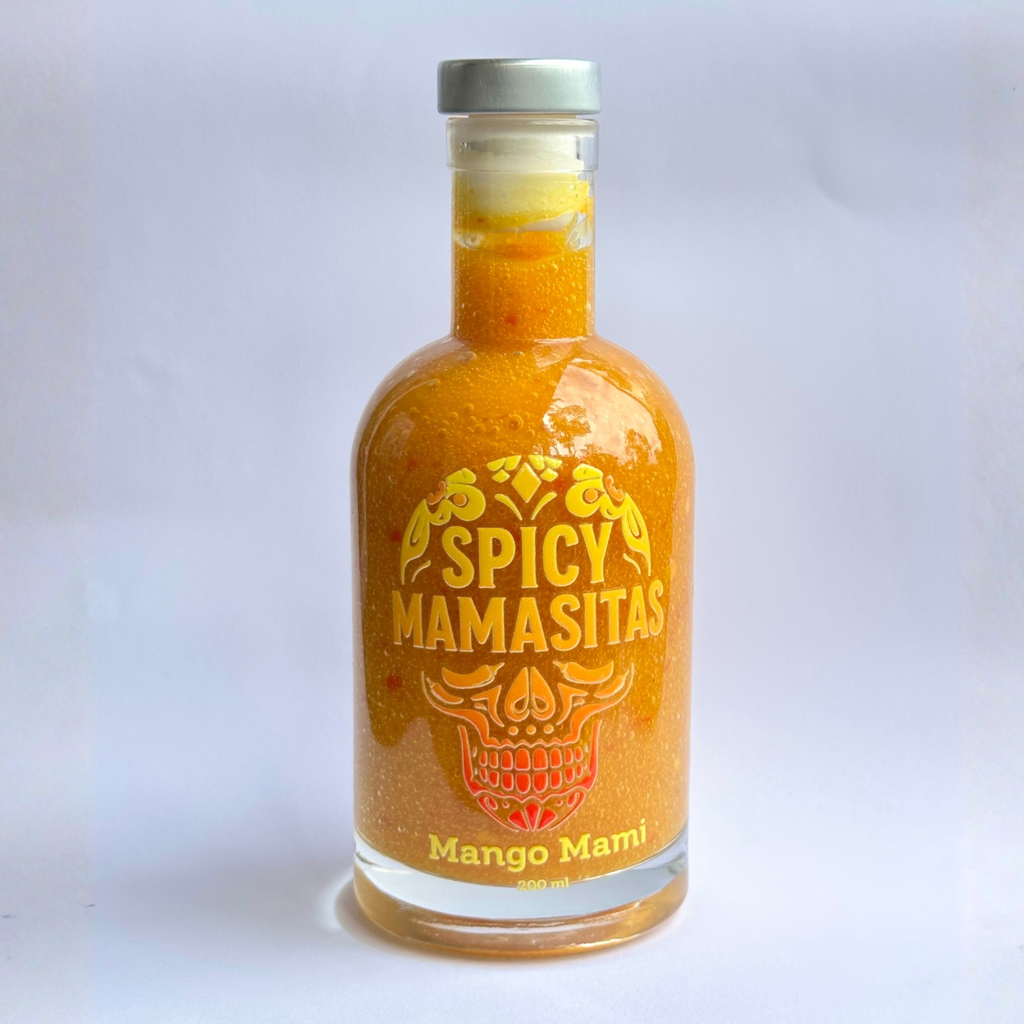Bottle of Mango Mami Hot Sauce by My Store featuring vibrant label and spicy mango flavor.