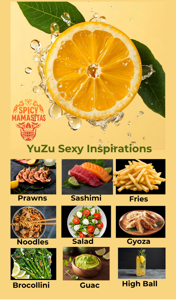 Bottle of YuZu Sexy Hot Sauce with yuzu flavor from My Store, featuring vibrant label and spicy hot sauce inside.
